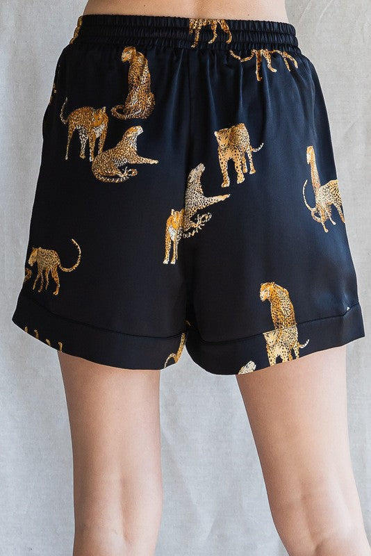 Cheetah Print Satin Lounge Set Cheetah Print Satin Lounge Set