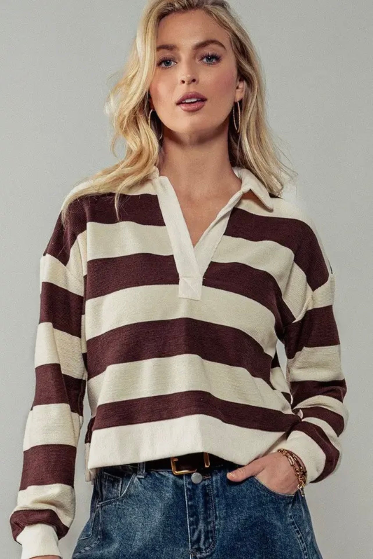 Brynn Retro Striped Rugby Shirt Brynn Retro Striped Rugby Shirt
