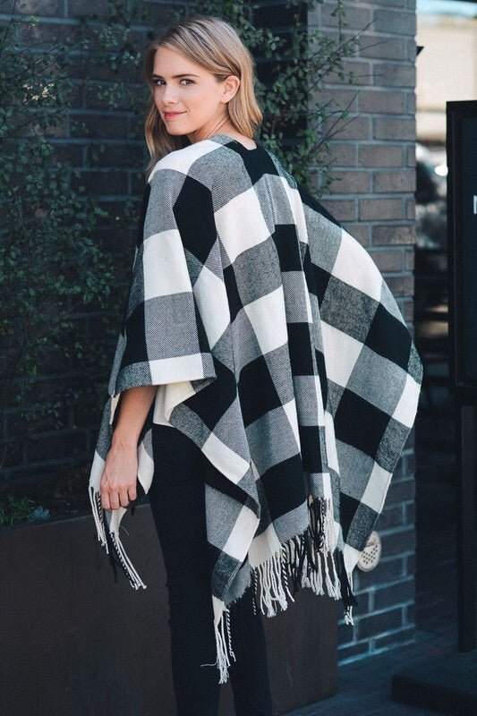 Jenny Buffalo Check Plaid Poncho Jenny Buffalo Check Plaid Poncho