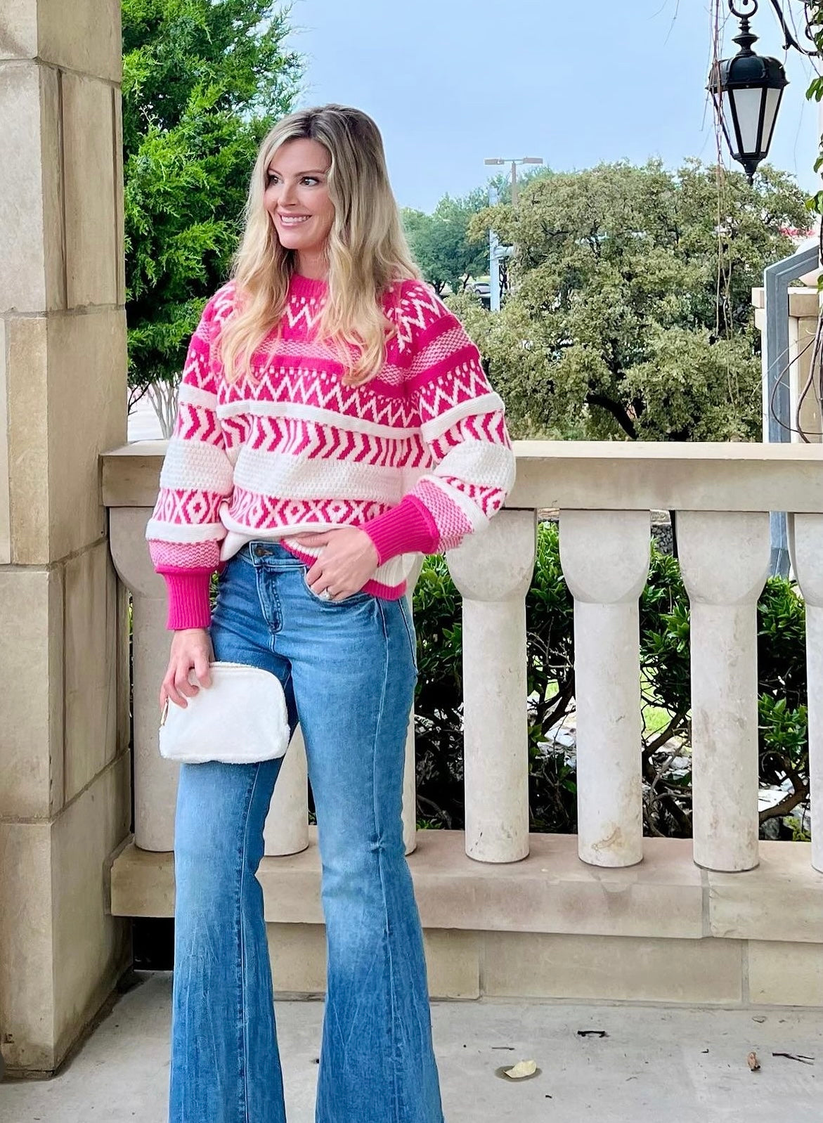 Ivy Crewneck Patterned Knit Sweater Ivy Crewneck Patterned Knit Sweater