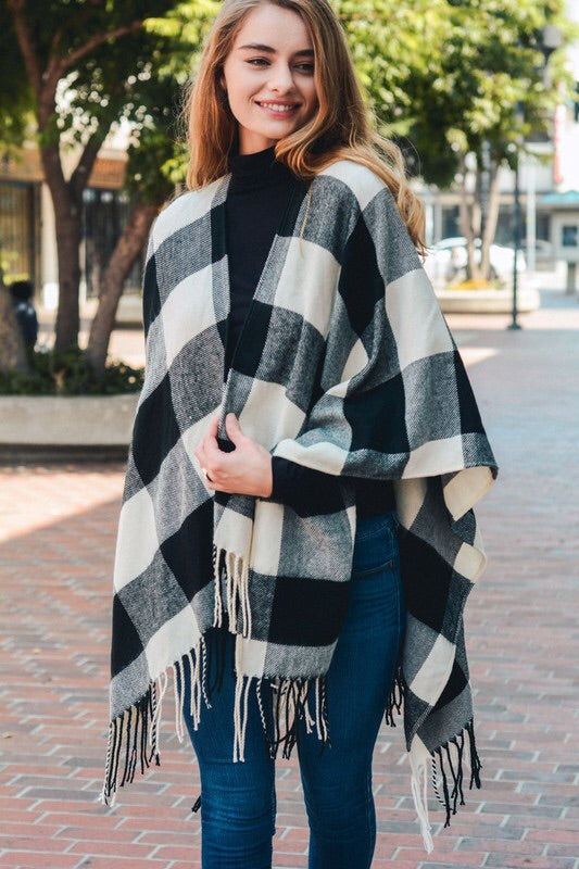 Jenny Buffalo Check Plaid Poncho Jenny Buffalo Check Plaid Poncho