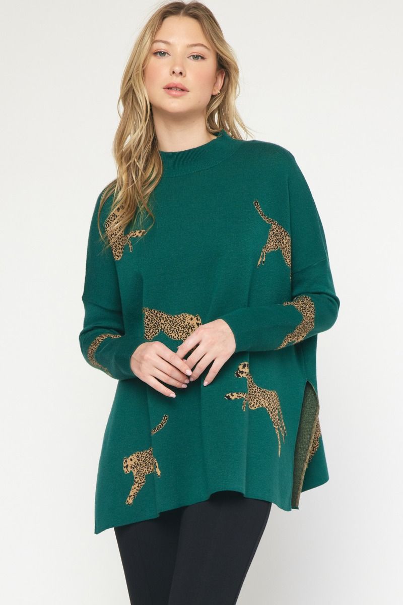 Cheetah Print Knit Sweater Cheetah Print Knit Sweater