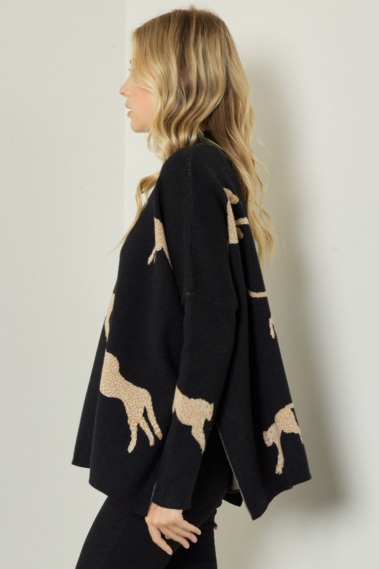 Cheetah Print Knit Sweater Cheetah Print Knit Sweater