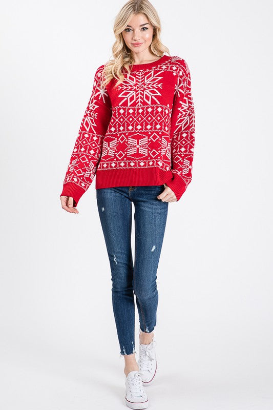 Snowflake Holiday Knit Sweater Snowflake Holiday Knit Sweater