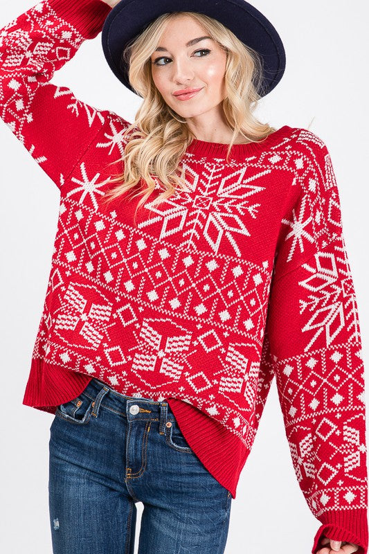 Snowflake Holiday Knit Sweater Snowflake Holiday Knit Sweater