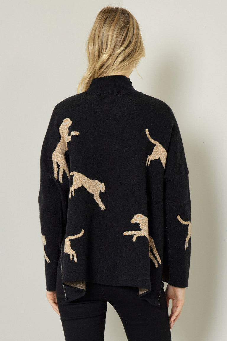 Cheetah Print Knit Sweater Cheetah Print Knit Sweater