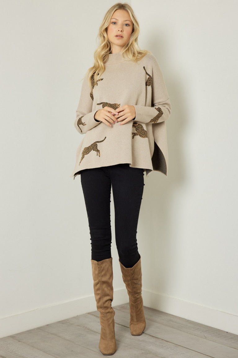 Cheetah Print Knit Sweater Cheetah Print Knit Sweater