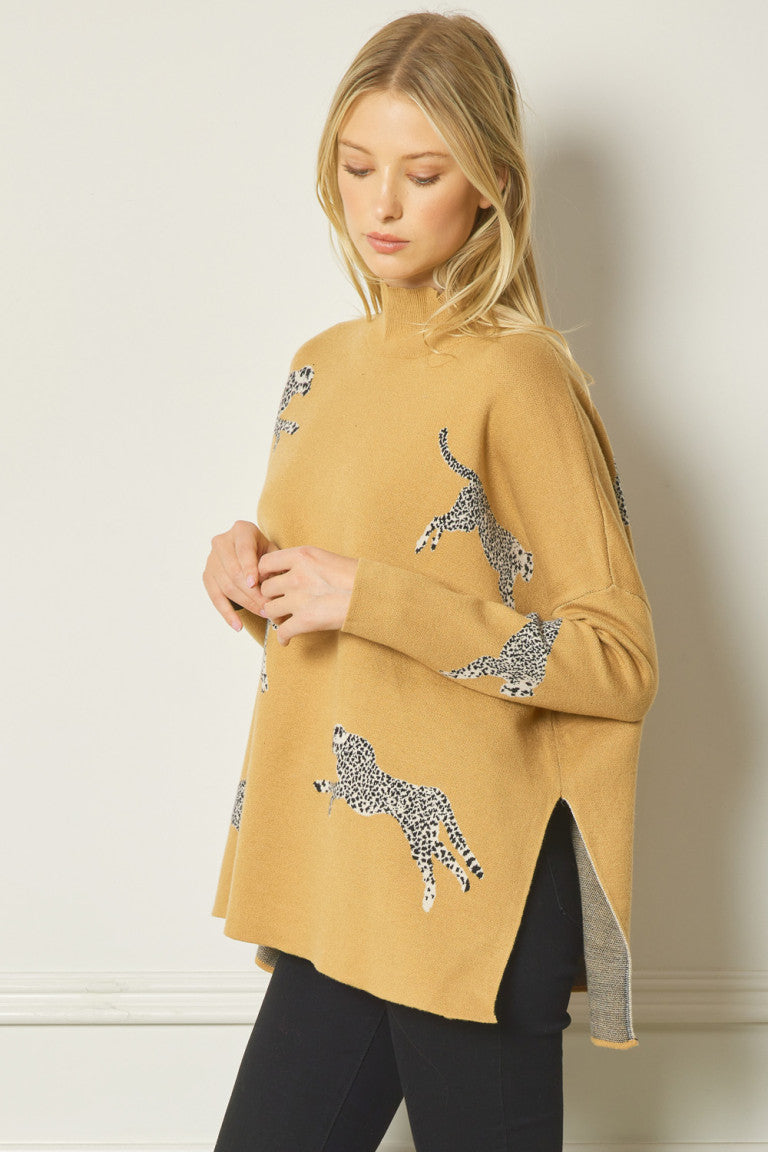 Cheetah Print Knit Sweater Cheetah Print Knit Sweater