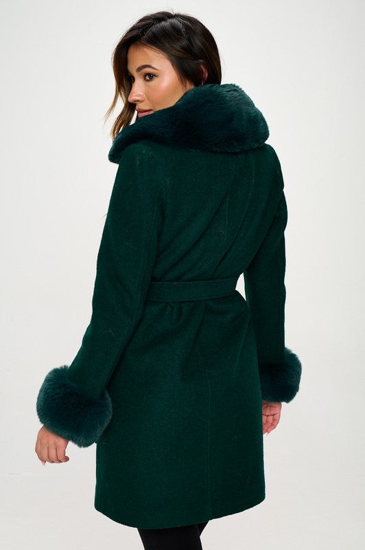 Philippa Vegan Wool Coat with Faux Fur Collar Philippa Vegan Wool Coat with Faux Fur Collar