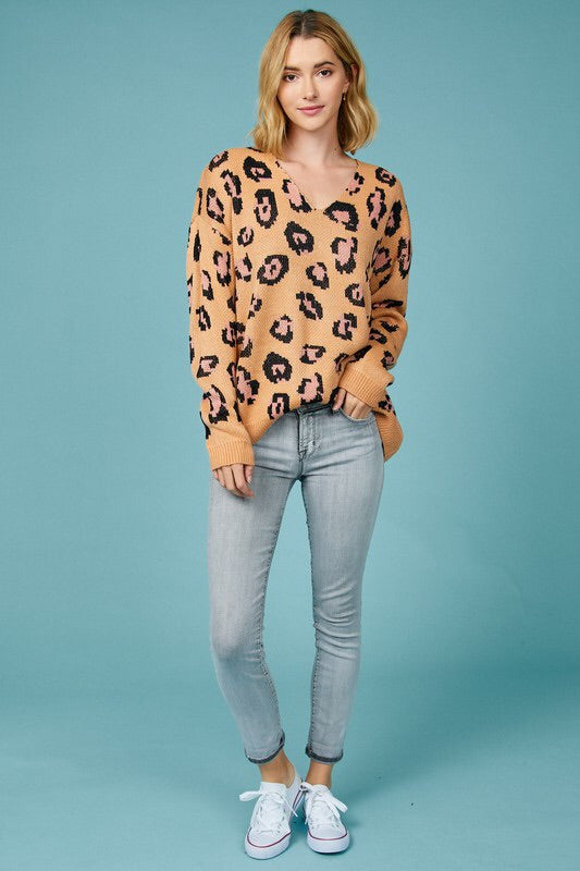Chrissy Leopard V-neck Sweater Chrissy Leopard V-neck Sweater