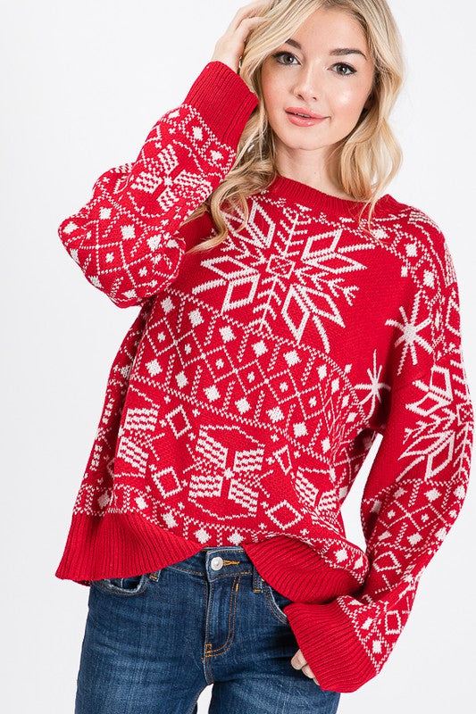 Snowflake Holiday Knit Sweater Snowflake Holiday Knit Sweater