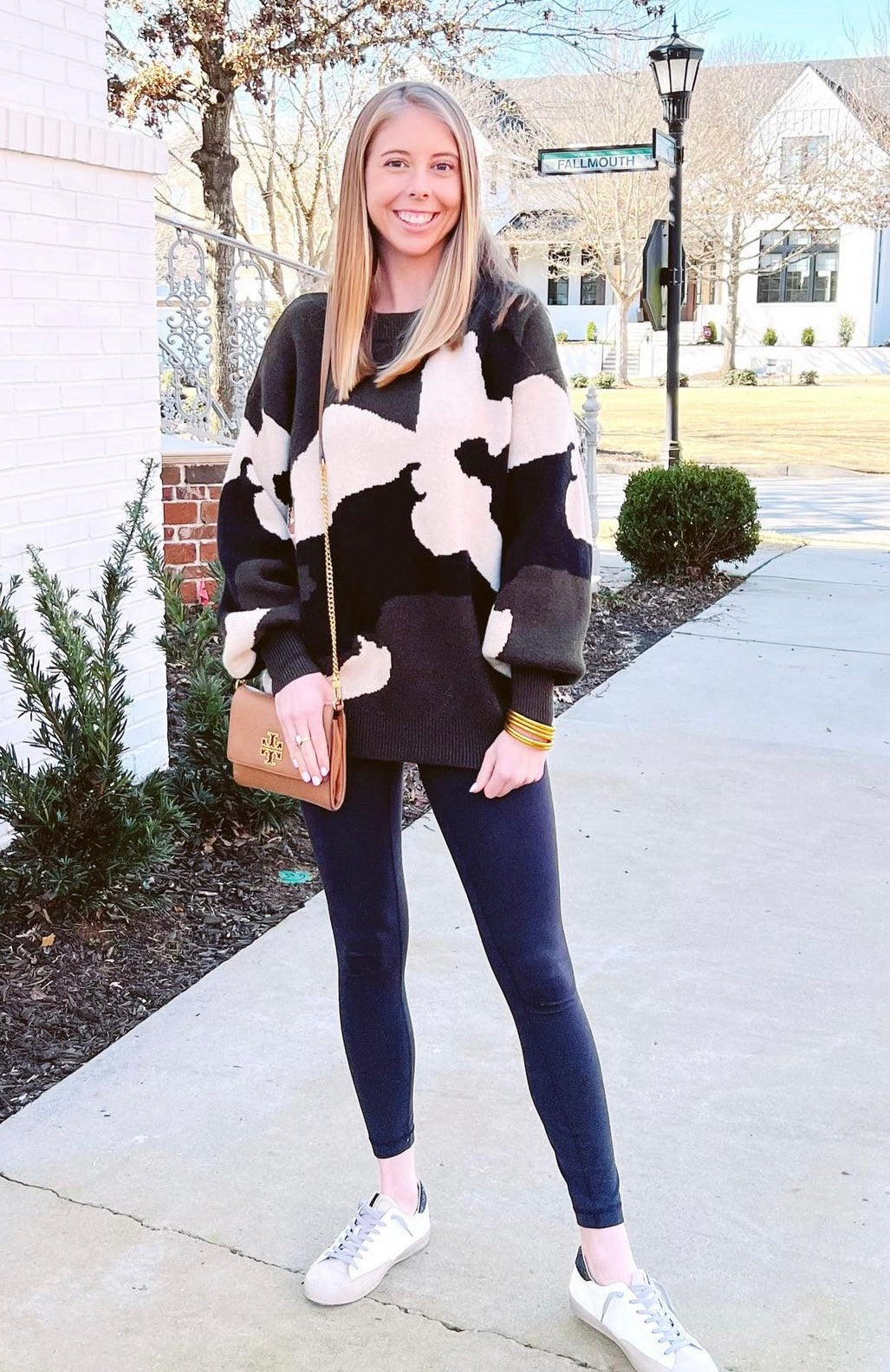 Quinn Camo Pattern Puff Sleeve Sweater Quinn Camo Pattern Puff Sleeve Sweater