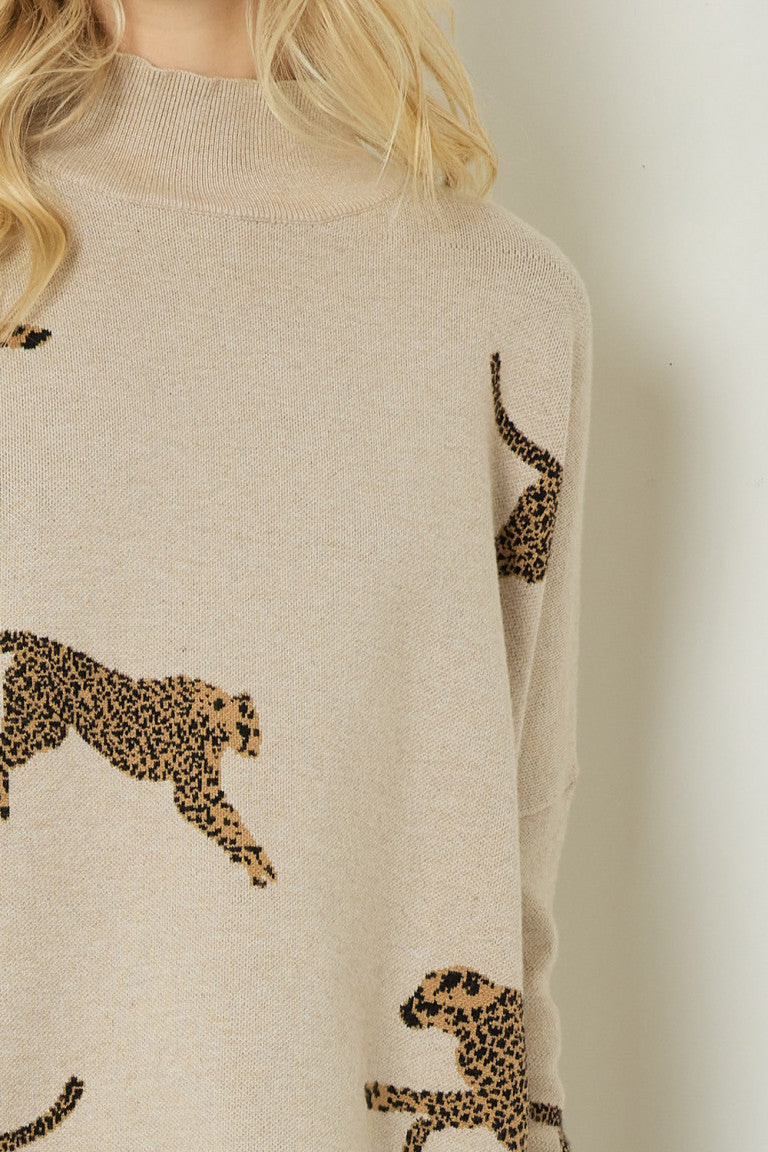 Cheetah Print Knit Sweater Cheetah Print Knit Sweater