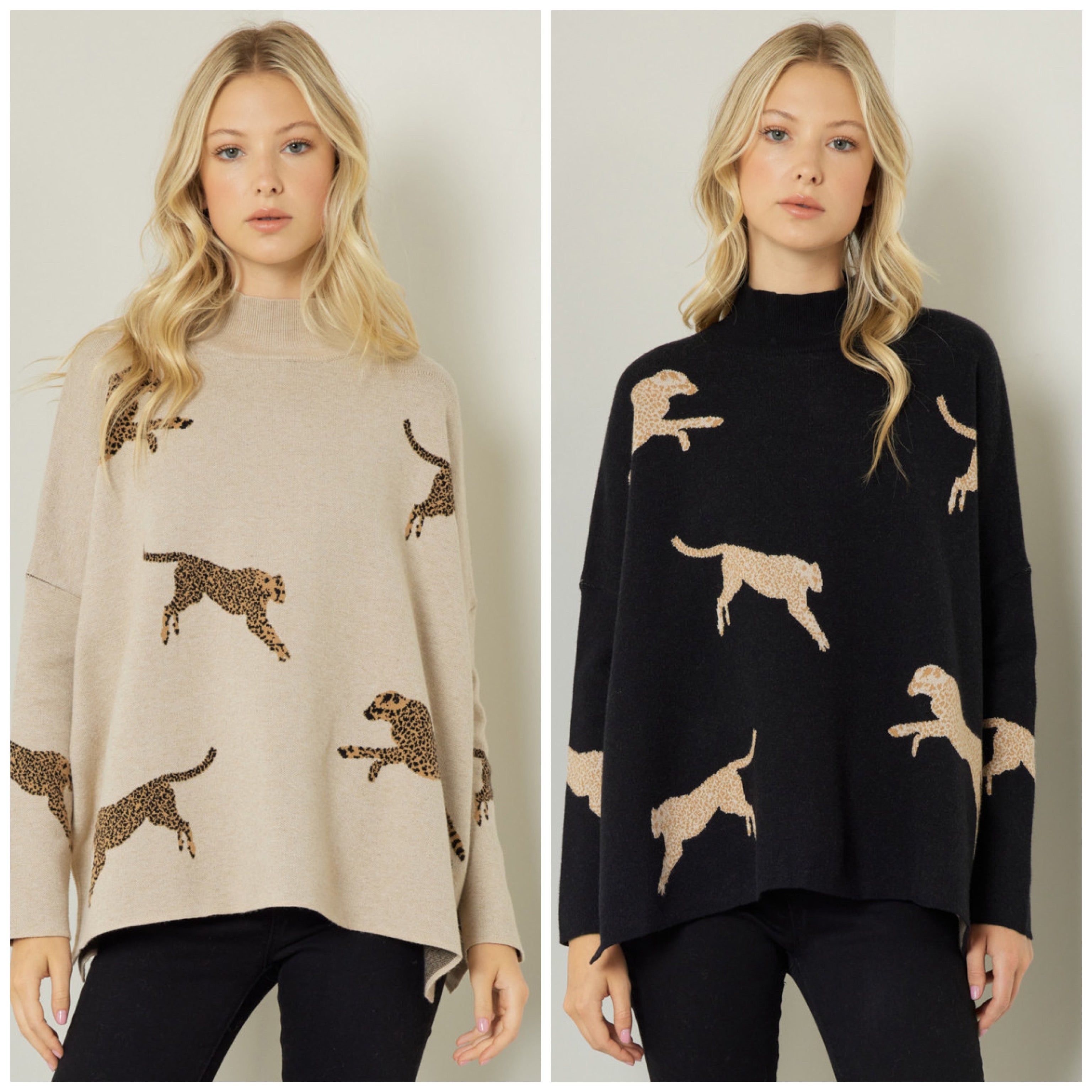 Cheetah Print Knit Sweater Cheetah Print Knit Sweater