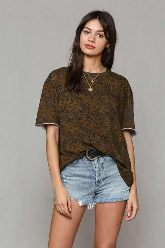 Leopard Print Crew Neck Leopard Print Crew Neck