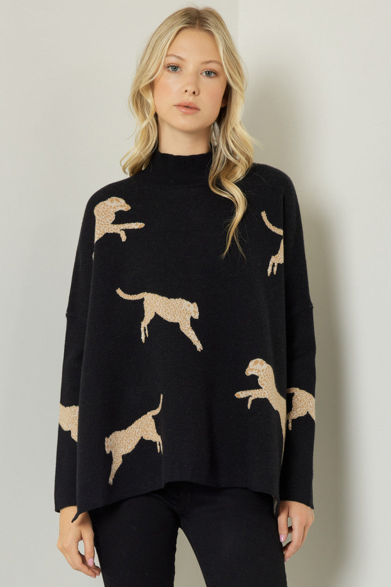 Cheetah Print Knit Sweater Cheetah Print Knit Sweater