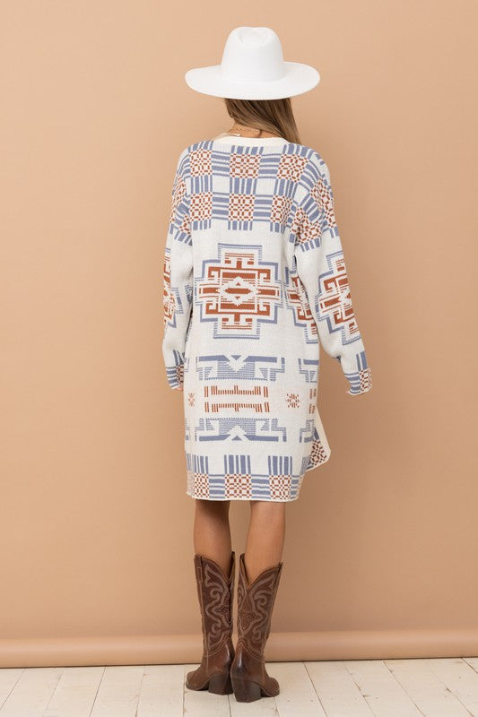 Frankie Long Patterned Cardigan Sweater Frankie Long Patterned Cardigan Sweater