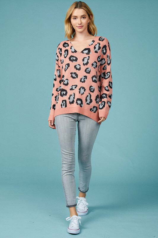 Chrissy Leopard V-neck Sweater Chrissy Leopard V-neck Sweater