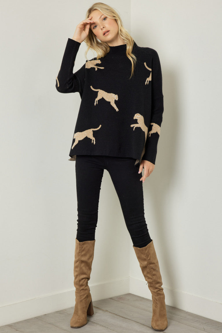 Cheetah Print Knit Sweater Cheetah Print Knit Sweater