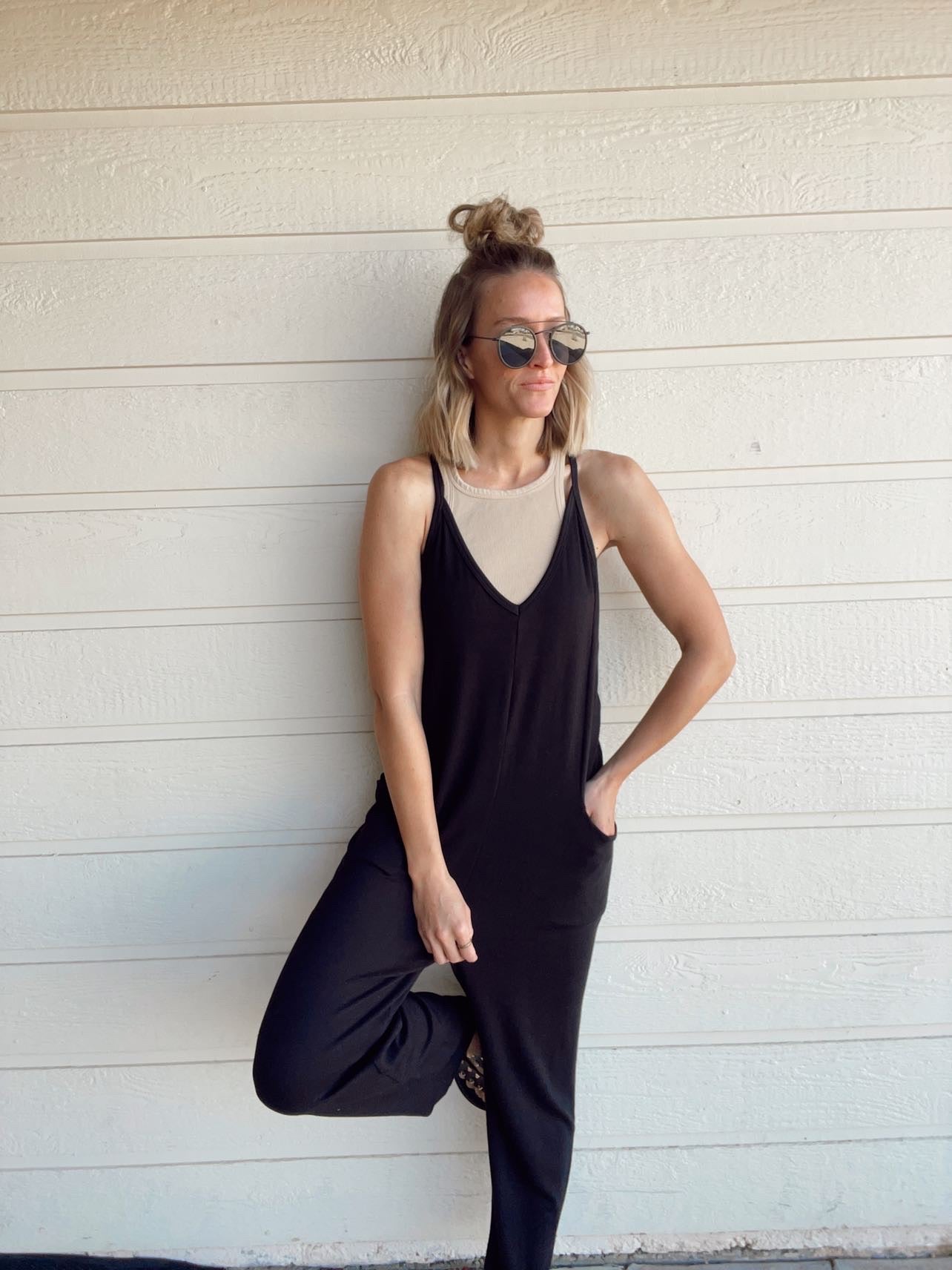 The Kourtney Relaxed Fit V-neck Jumpsuit The Kourtney Relaxed Fit V-neck Jumpsuit